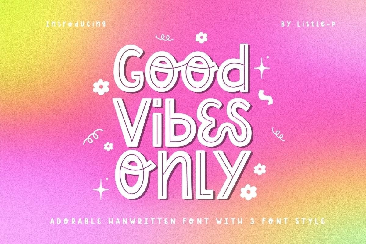 Пример шрифта Good Vibes Only Line